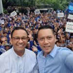 Mantan Gubernur DKI Jakarta, Anies Baswedan bersama Ketua Umum Partai Demokrat, Agus Harimurti Yudhoyono.