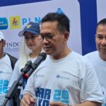 Menteri Perdagangan (Mendag), Budi Santoso (Busan) dalam acara Hari Konsumen Nasional (Harkonas) di Anjungan Sarinah, Jalan MH Thamrin, Jakarta Pusat, Minggu (10/5/2026)
